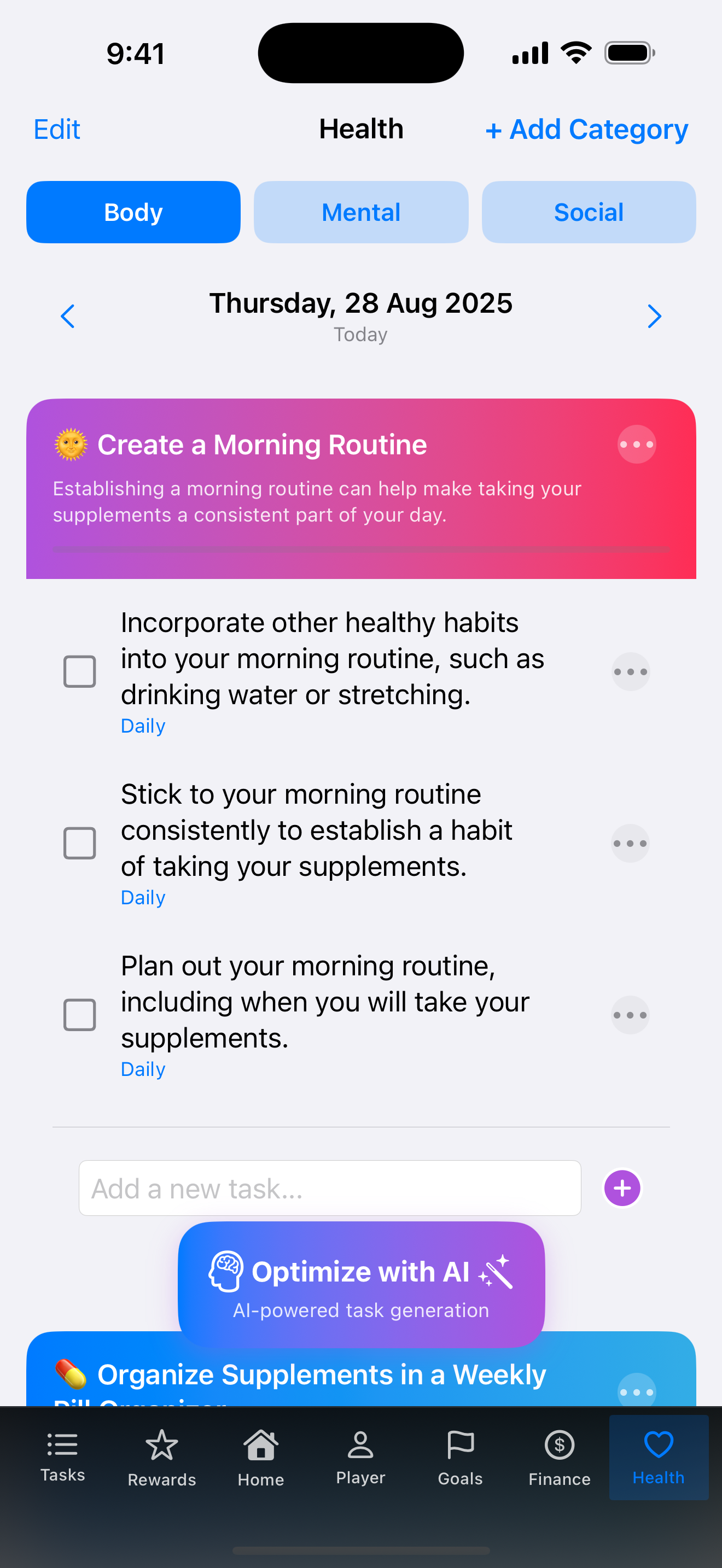 Health Dashboard Screenshot